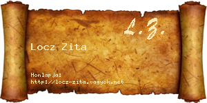 Locz Zita névjegykártya